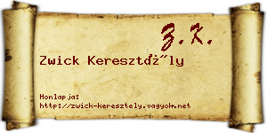 Zwick Keresztély névjegykártya